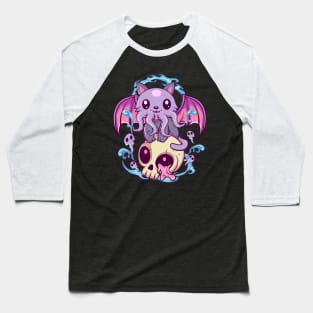 Skull Cat  Octopus Kawaii Gothic Baseball T-Shirt